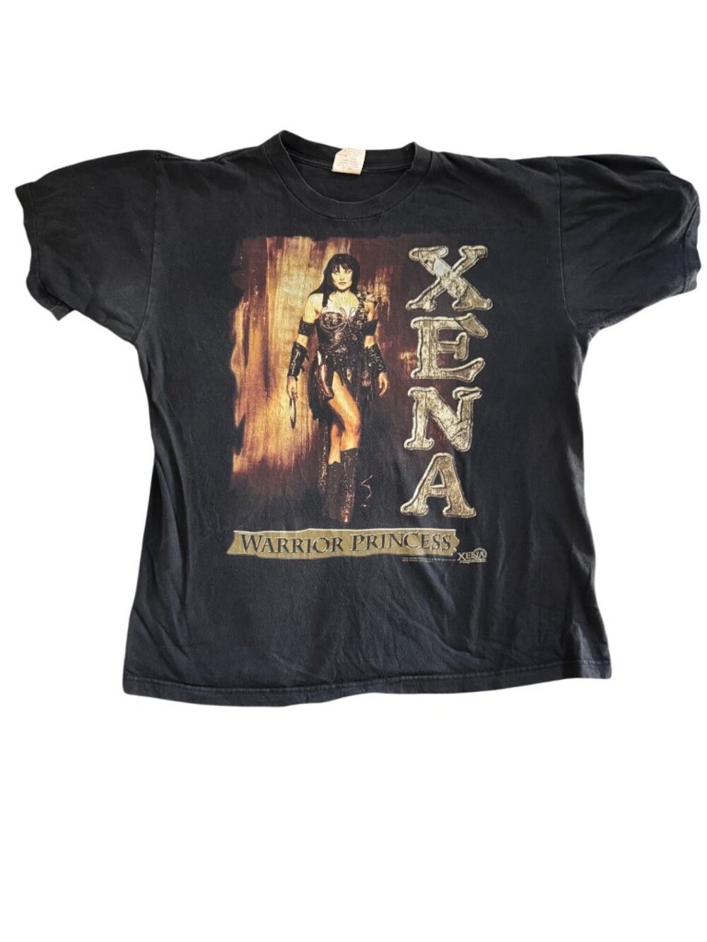 Xena Warrior Princess Vintage Black Graphic T-Shirt Large 100% Cotton